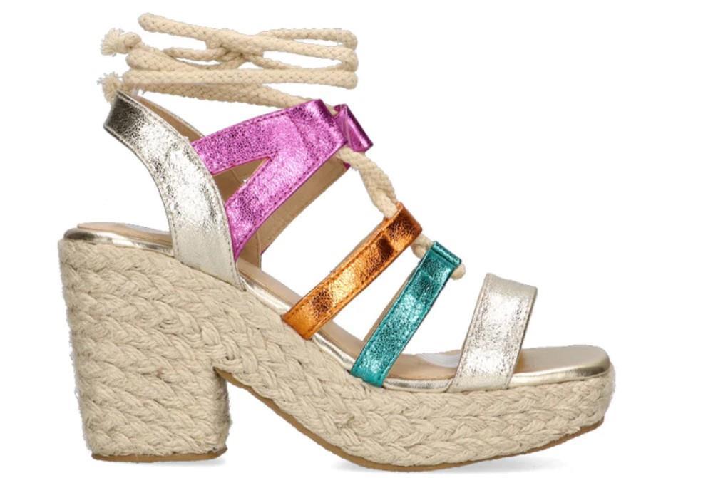 Sandalias de yute Etika las doradas 3001 en oro para mujer