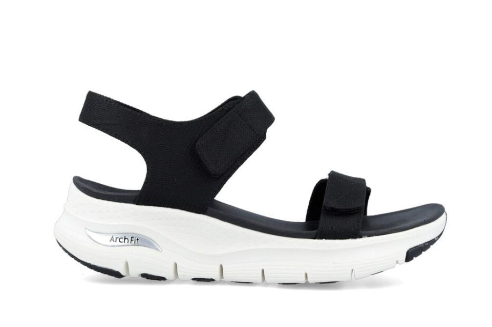 Sandalias Skechers Arch Fit en negro para mujer