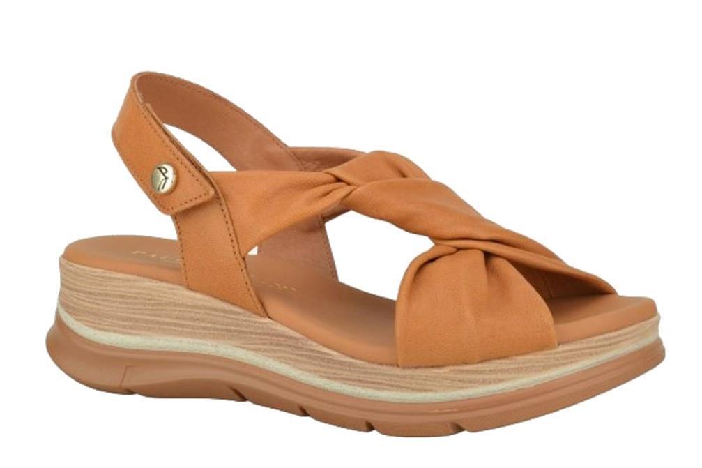 Sandalias con cuña Paula Urban 24-335 SUNSET cuero para mujer