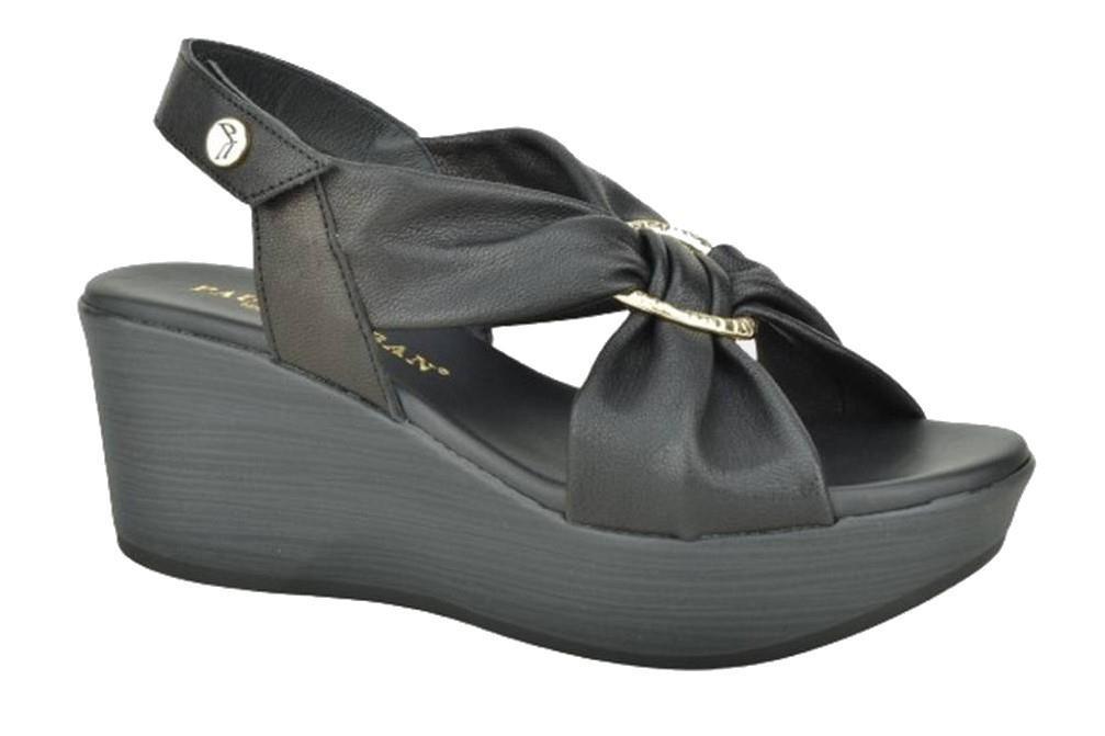 Sandalias con cuña Paula Urban 31-613 SUNSET en negro