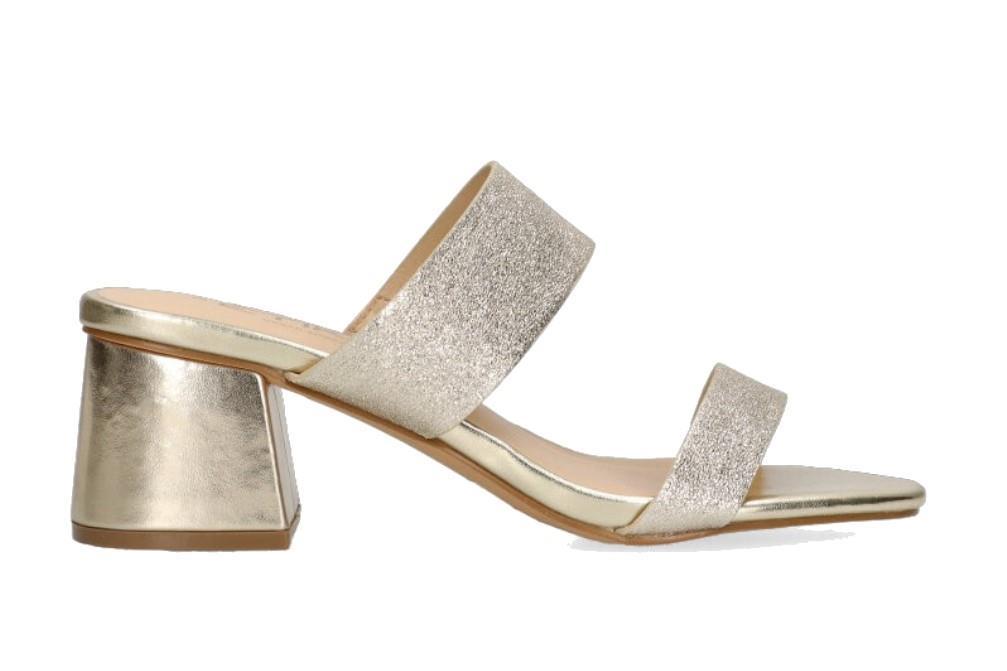 Sandalia de tacón Etika 90002 en oro para mujer