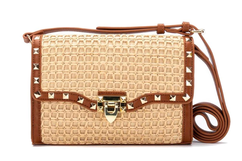 Bolso Bandolera Pequeño Mujer XTI 184557 Beige Rafia
