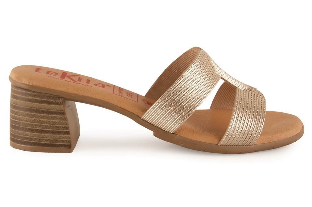 Sandalias con tacón Tekila 260 en platino para mujer