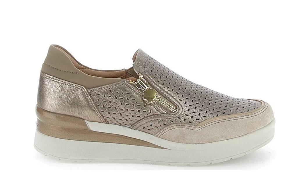Zapatillas deportivas Stonefly CREAM 50 LAMINATED en oro para mujer