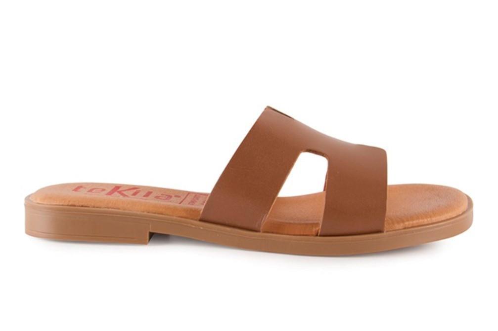 Sandalias planas de pala TEKILA 141 en leopardo para mujer