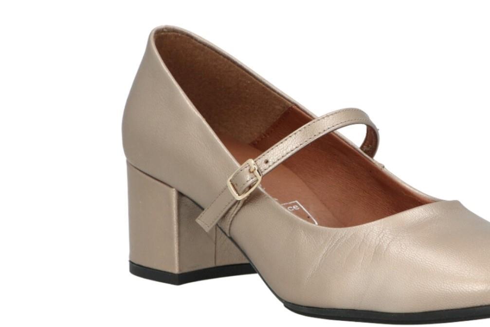 Zapatos de salón con correa Chamby 6610 en platino para mujer