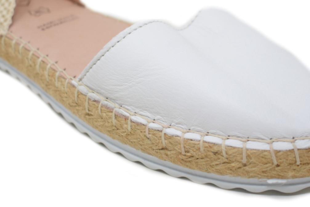 Alpargatas planas TOP3 9512 en blanco para mujer