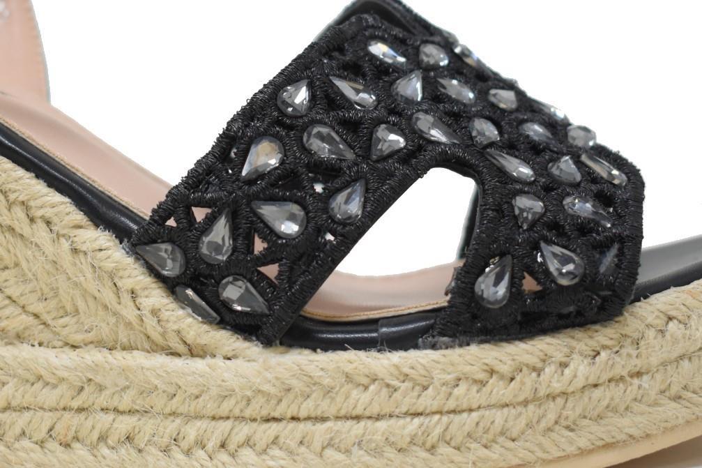 Alpargatas con cuña Isteria 25001 en negro para mujer