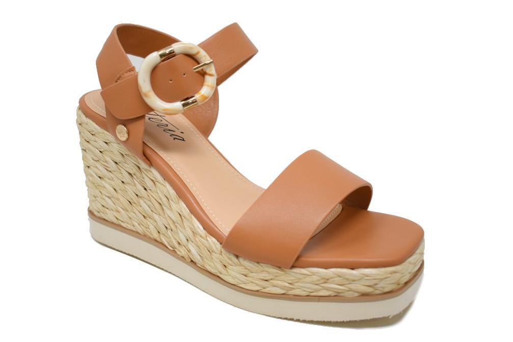 Sandalias con cuña Isteria 23073 en cuero para mujer
