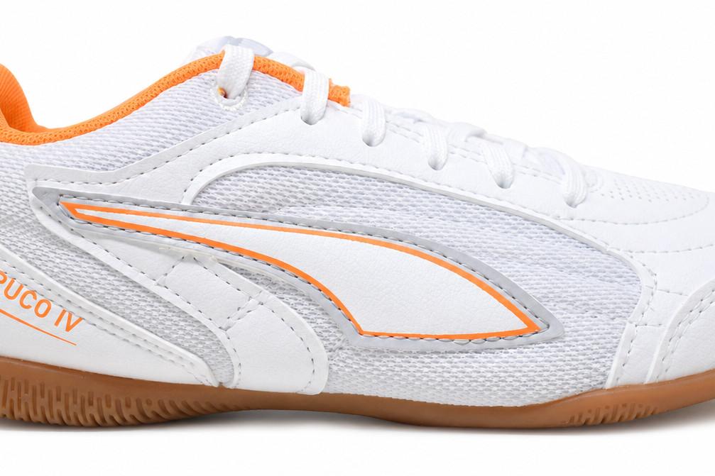 Zapatillas de Fútbol Sala Puma Truco IV 108970 para Niño en Blanco y Naranja