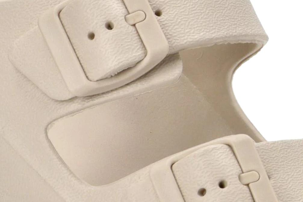Sandalias planas Bio de Goma ETIKA NISIROS 10076 Beige para Mujer con Hebilla - Chanclas de piscina