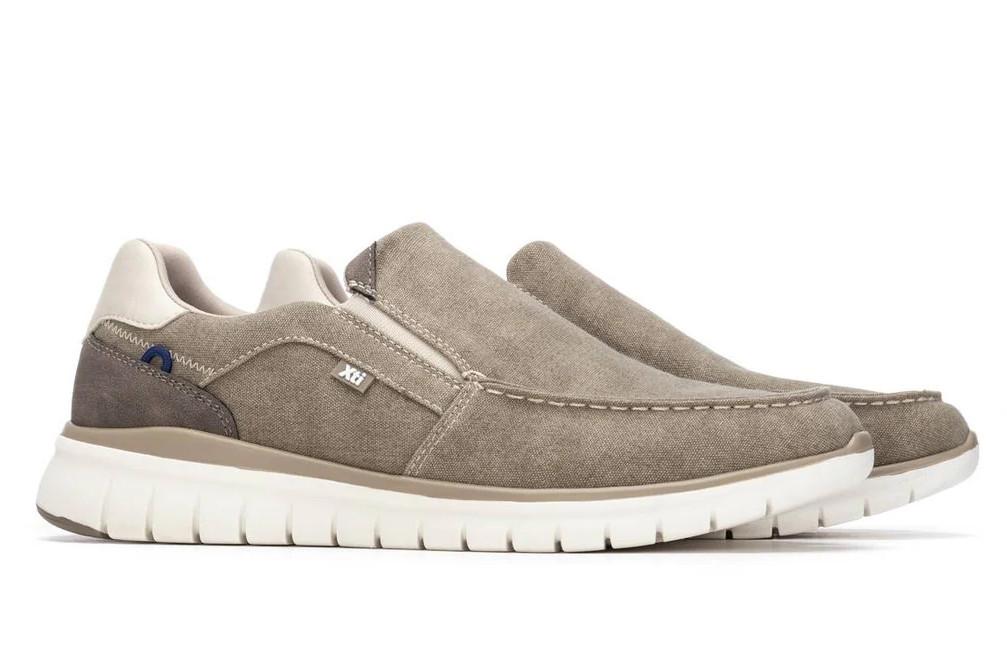 Mocasín de lona para hombre XTI 145763 en taupe Vegano Textil Casual sin Cordones