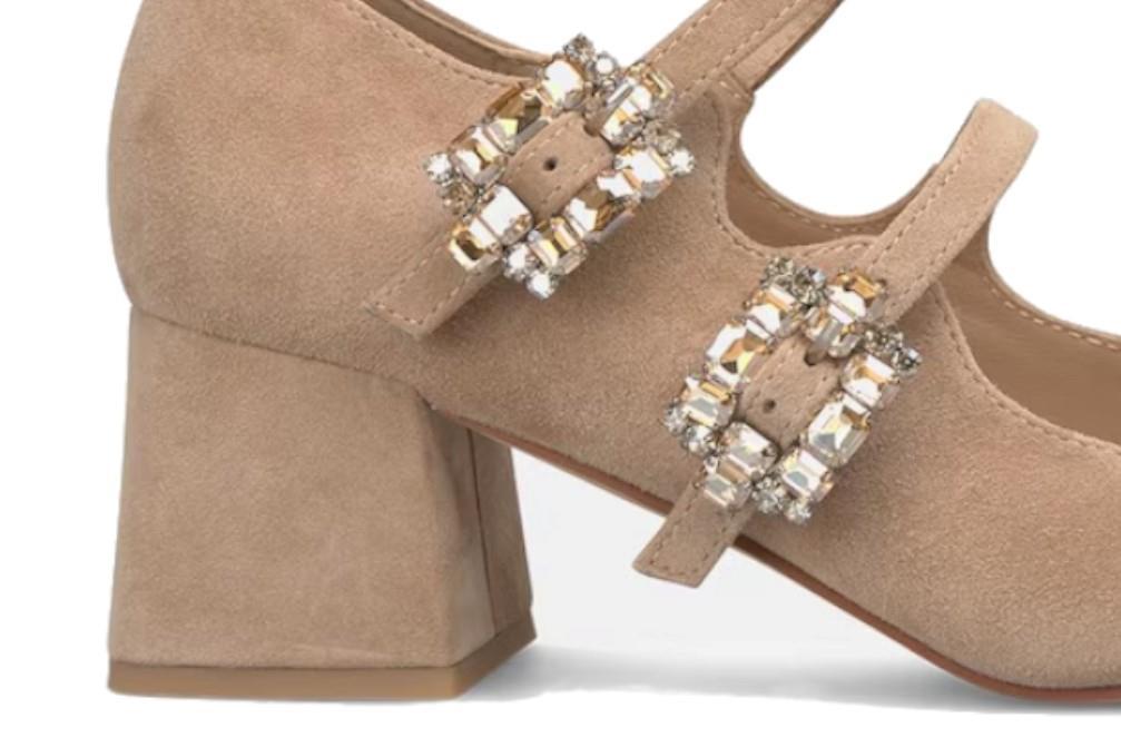 Zapatos de tacón dos hebillas Alma en pena I240200 en beige para mujer- Zapatos de fiesta