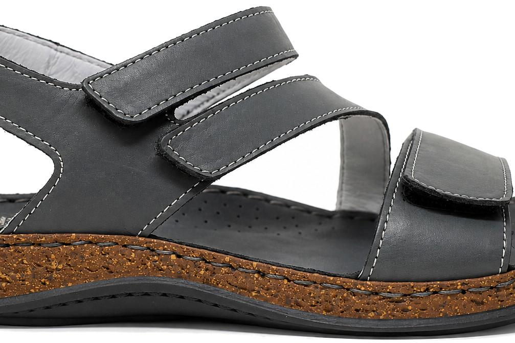 Sandalias mujer Walk & Fly Toulon 50770 negras | Sandalias de piel cómodas y artesanales