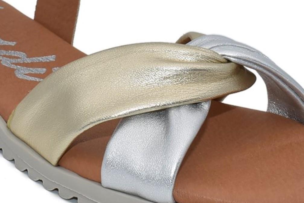 Sandalias planas cómodas Fiordi 101 en platino
