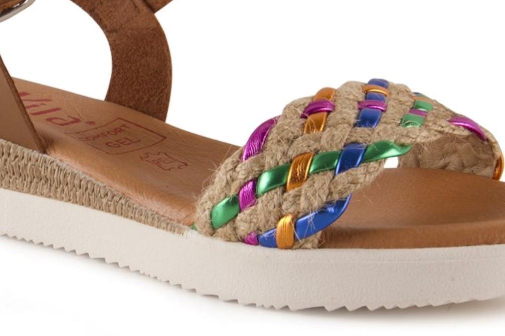 Sandalias con cuña baja Tekila 1266 multicolor para mujer
