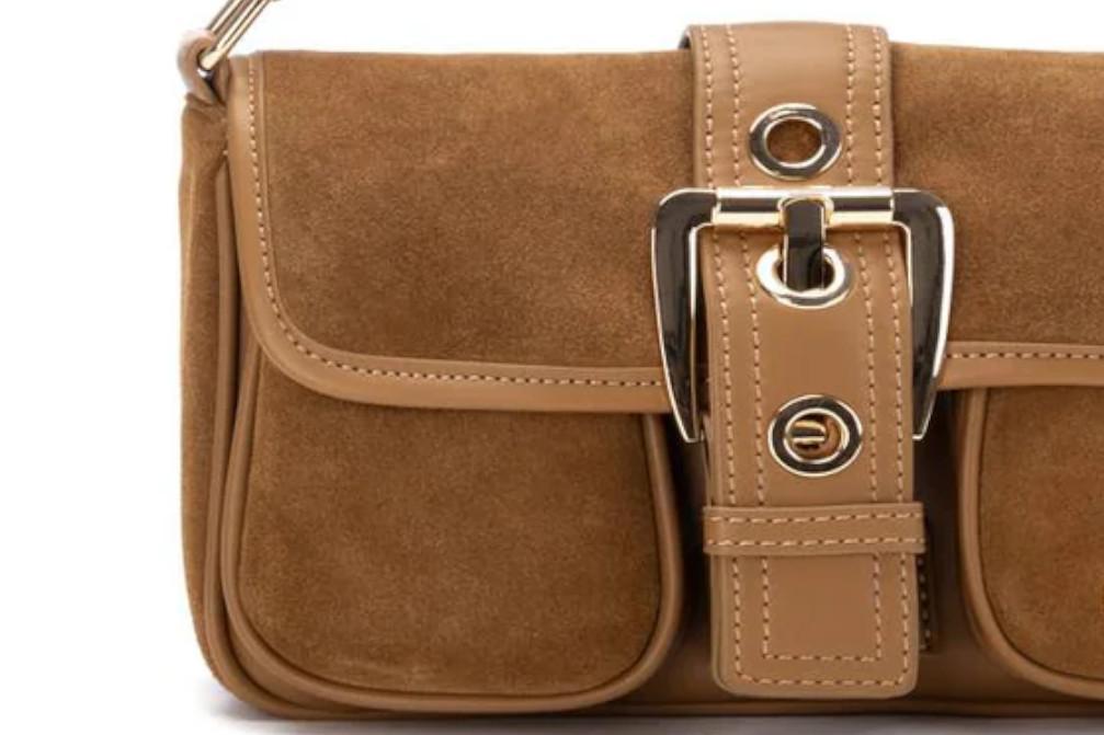Bolso bandolera Carmela 186195 Camel en serraje color camel