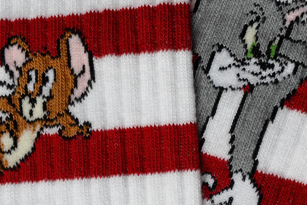 Calcetines deportivos Jimmy Lion Athletic Tom and Jerry Original en blanco