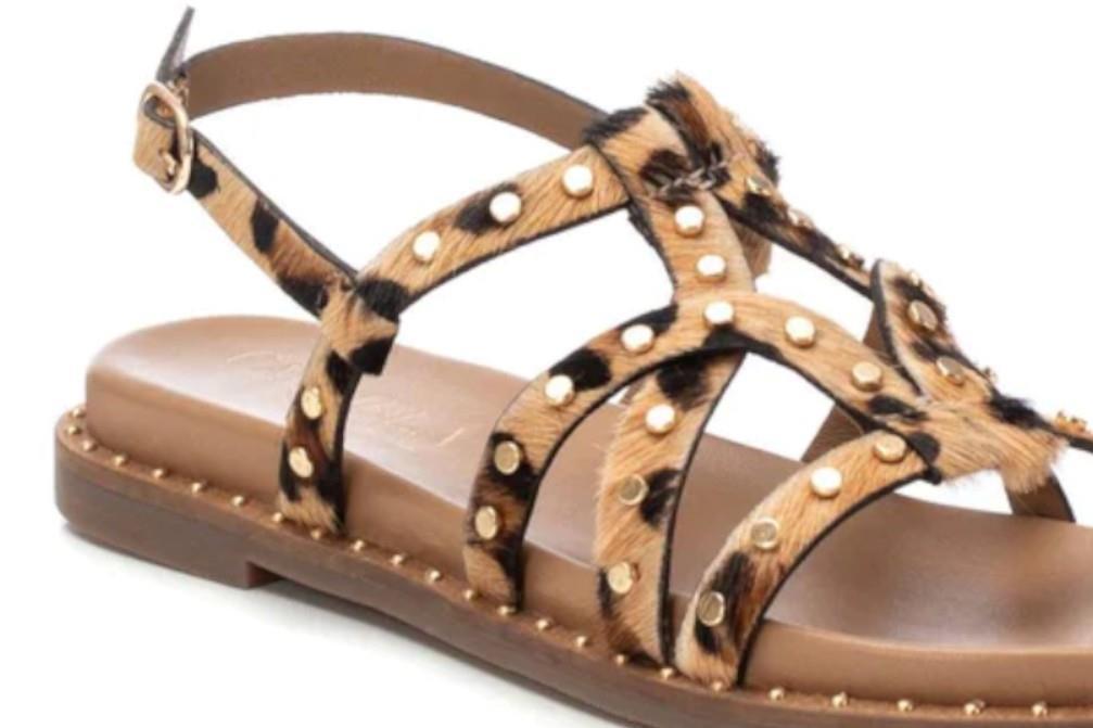 Sandalias planas 162392 en leopardo para mujer