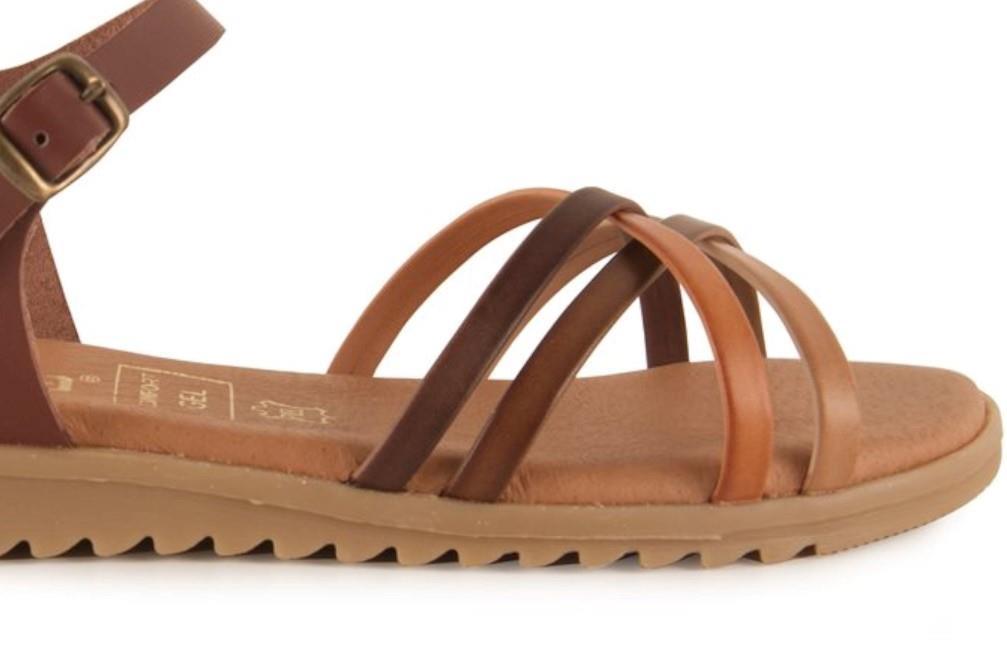 Sandalias planas Tekila 13152 en cuero para mujer
