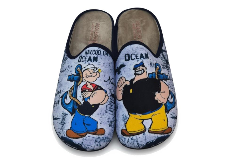 Zapatillas de casa hombre Vulca-Bicha 1854 azul marino con marinero