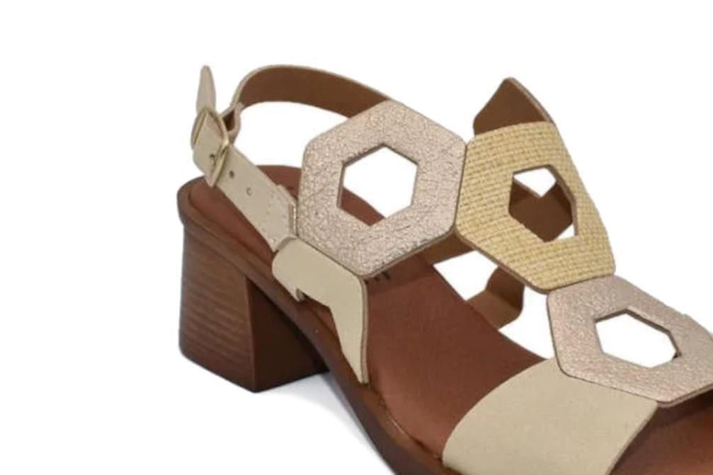 Sandalias de tacón In Vogue S3110 en beige para mujer