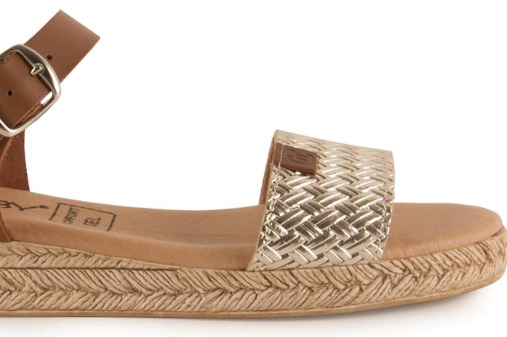 Sandalias planas Tekila 256 en platino para mujer