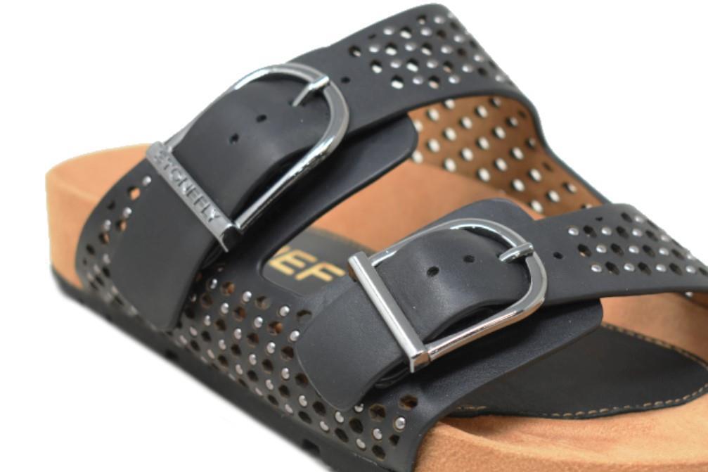 Sandalias planas Stonefly SIBIL W4 en negro para mujer