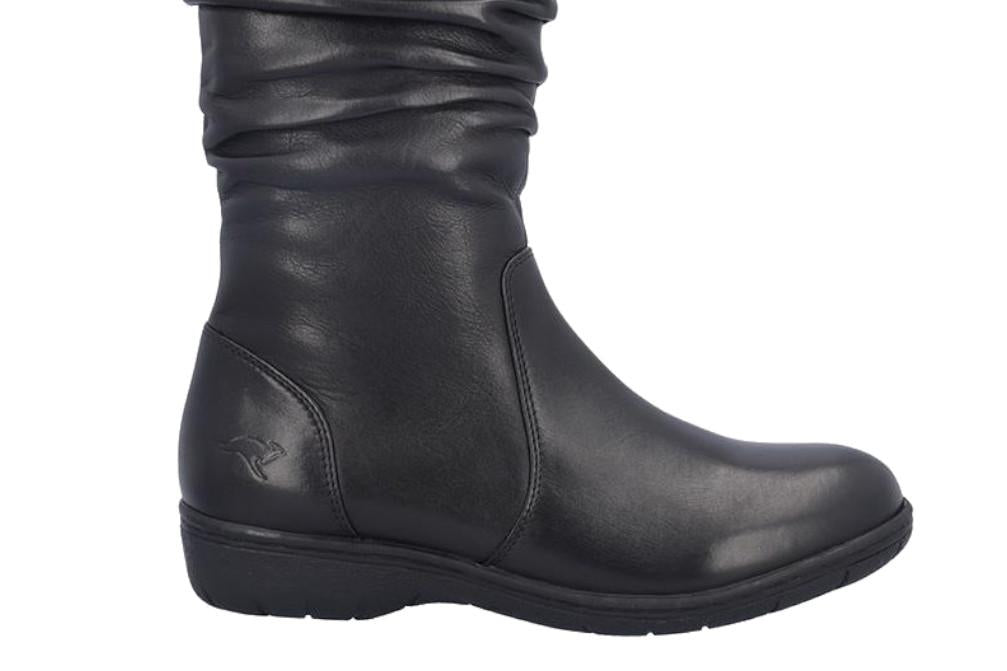 Botas altas de piel Kangaroos 1140-11 negras para mujer
