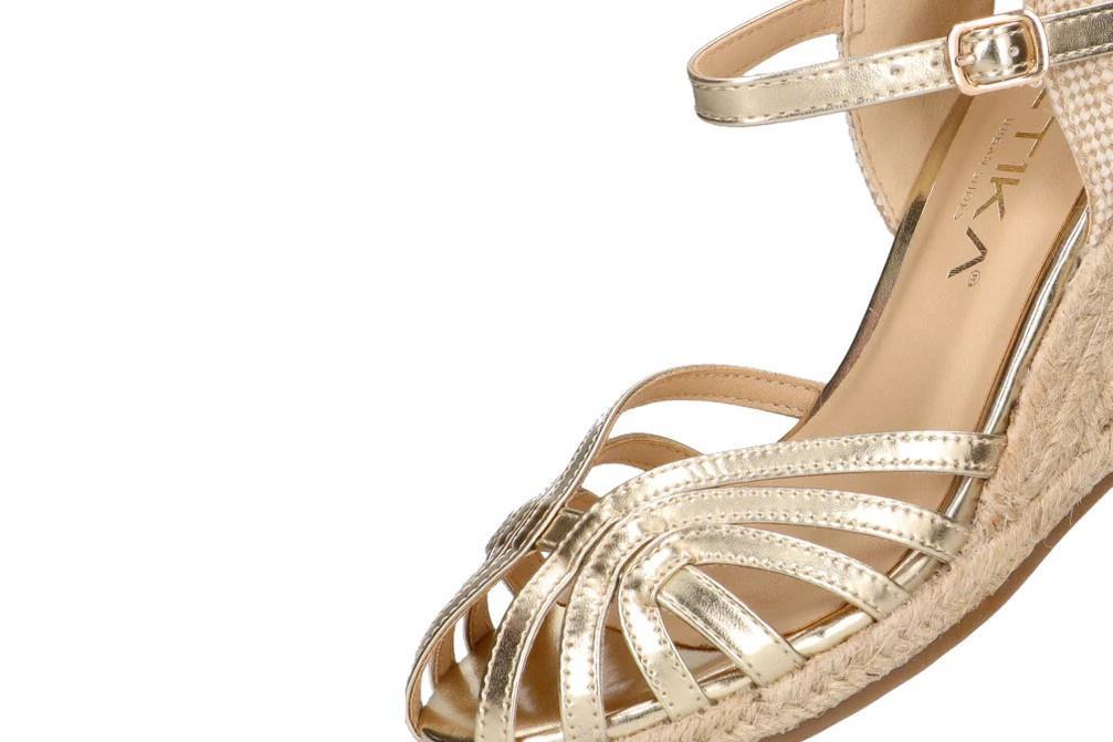 Alpargatas con cuña Etika castillo 20019 en dorado para mujer