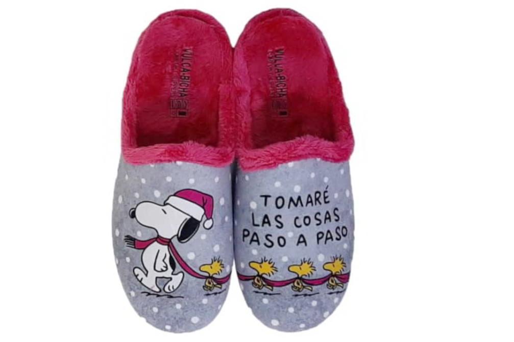 Zapatillas de casa mujer Vulca-Bicha 1359 con estampado de Snoopy