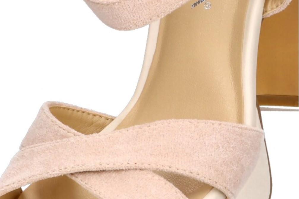 Sandalias de tacón Etika 90013 en beige para mujer