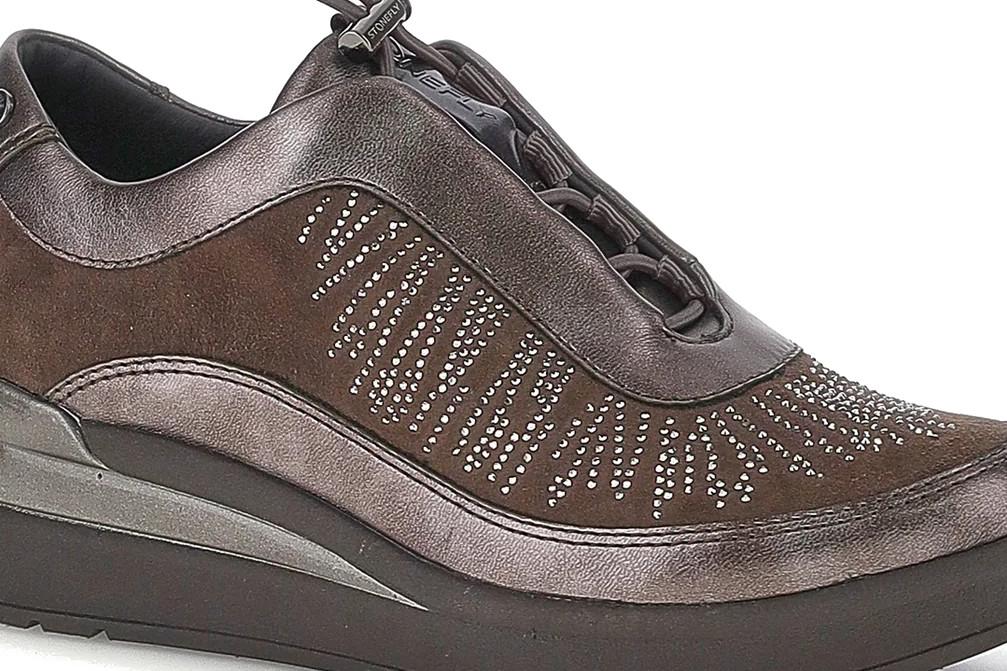 Zapatillas mujer Stonefly Cream 70 gris con strass