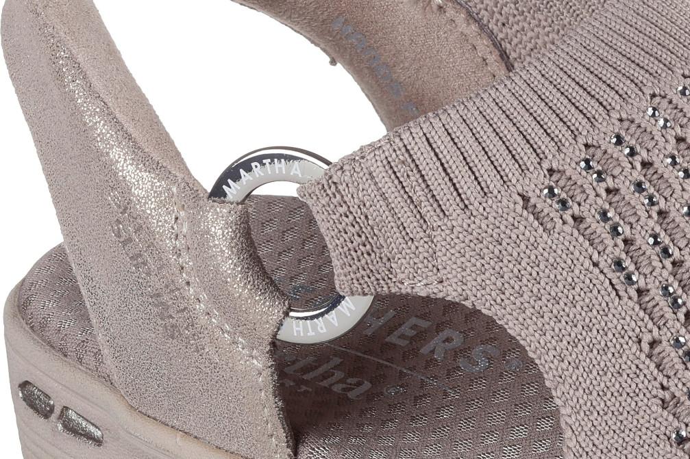 Sandalias deportivas con cuña elásticas Mujer Skechers Slip-Ins Pier-Lite Park Path Martha Stewart 188001 Taupe