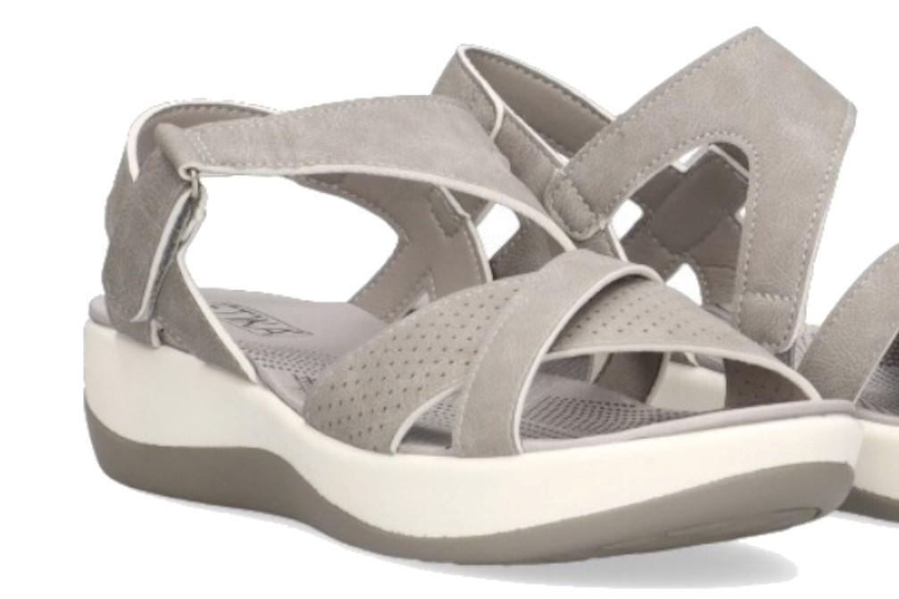 Sandalias planas Armony CRUZ by Etika 41607 en gris para mujer