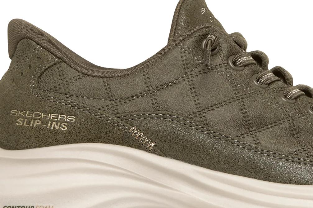 Zapatillas deportivas Skechers Slip-ins Contour Foam Cozy Fit Natural Ease 150507 oliva para mujer