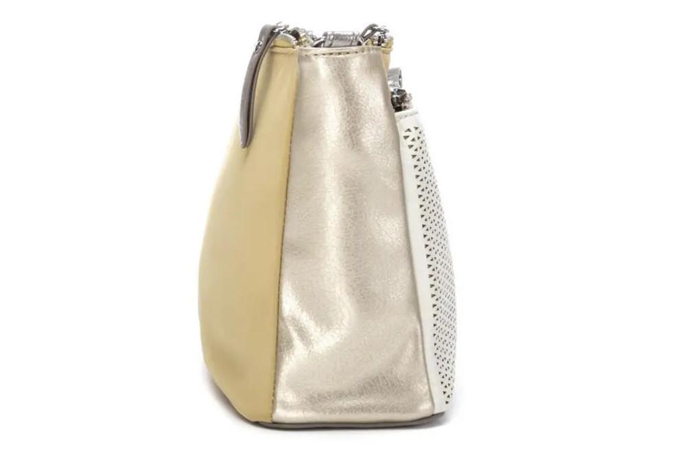 Bolso Bandolera Pequeño Mujer XTI amarillo 184550 – Diseño Elegante con Detalle Rafia y Cremallera