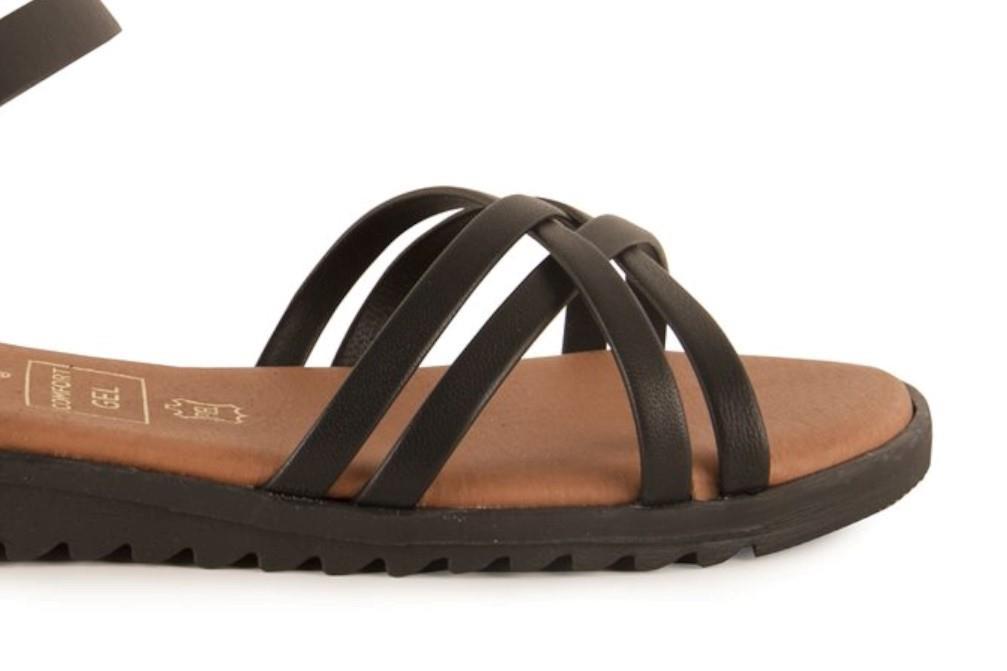 Sandalias planas Tekila 13152 en negro para mujer