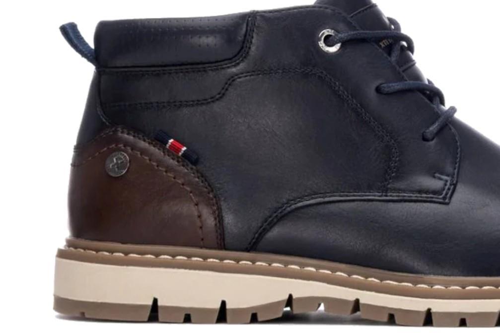 Botines con cordones 144512 en azul marino
