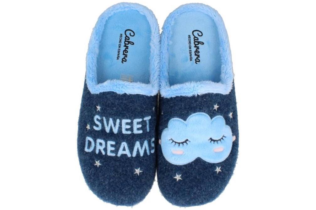 Zapatillas de casa Cabrera 3179 en azul para mujer
