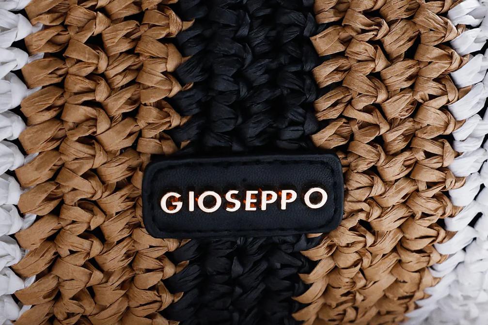 Bolso de Mano Gioseppo Matunda 78138 negro Trenzado con Rayas y Asa Extraíble