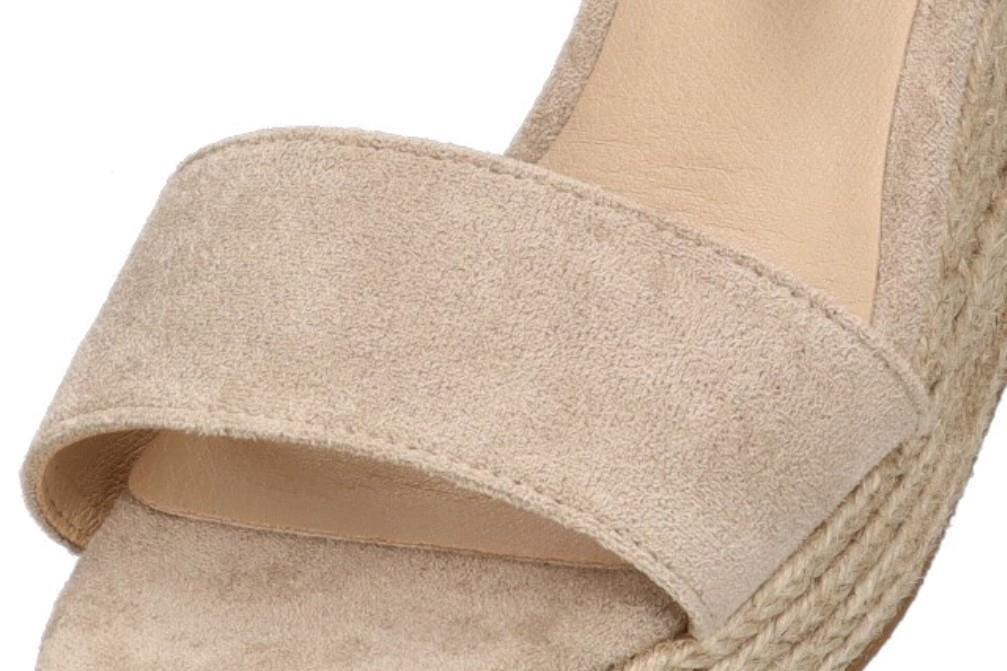Alpargatas con cuña Etika 20013 en beige para mujer
