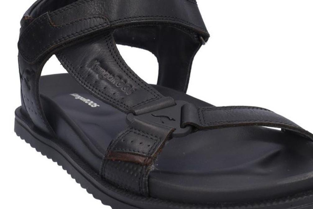 Sandalias Hombre Kangaroos 1025-1 Negro de Piel – Comodidad, Ligereza y Estilo Casual