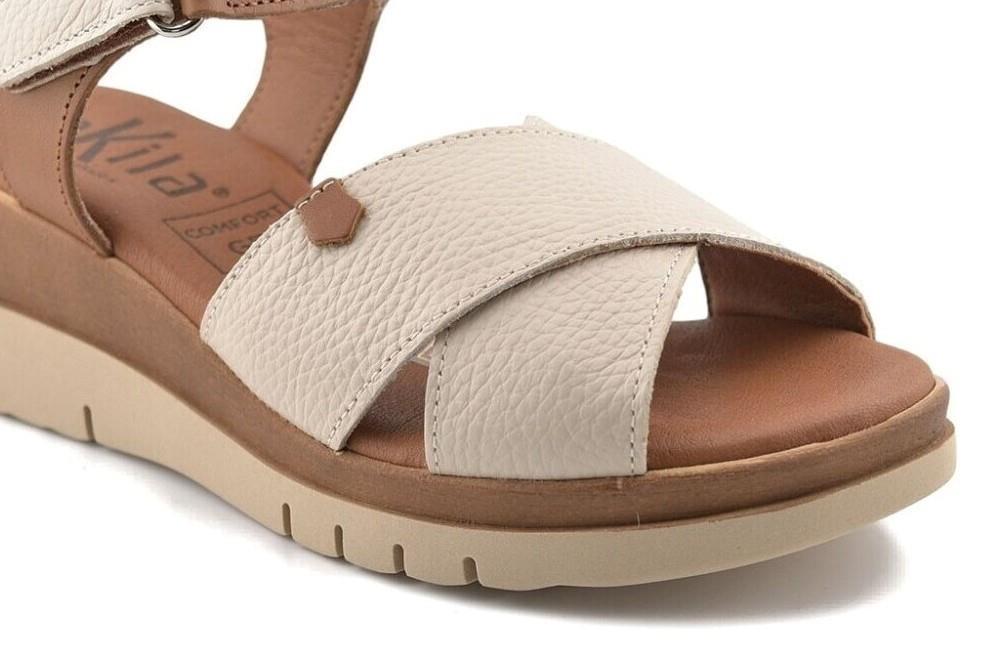 Sandalias con Cuña Tekila S54 en beige para mujer