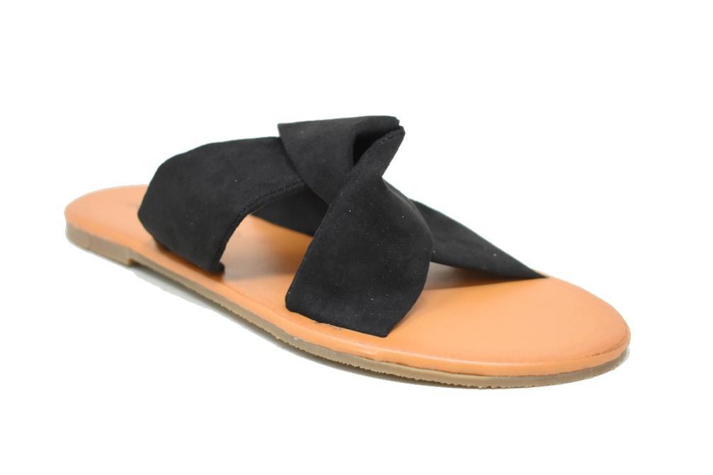 Sandalias planas Isteria 9073 en negro para mujer