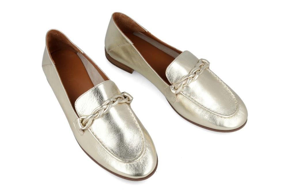 Mocasines piel bronce W&F 35-48-722 A4 para mujer
