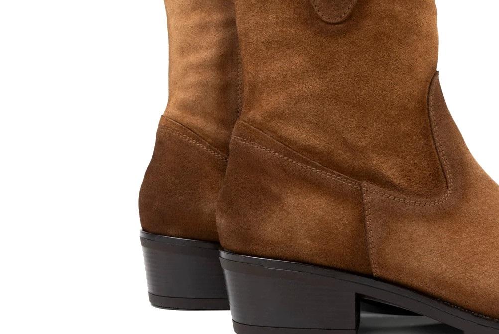 Botines cowboy de serraje Porronet Malena 4841 cuero