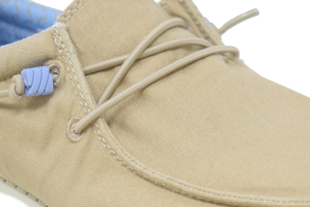 Zapatos náuticos de lona ETIKA 82047 beige con cordones elásticos cómodo y ligero