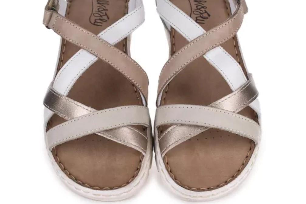 Sandalias planas Walk & Fly VALENCIA 3394 47611 en perla para mujer
