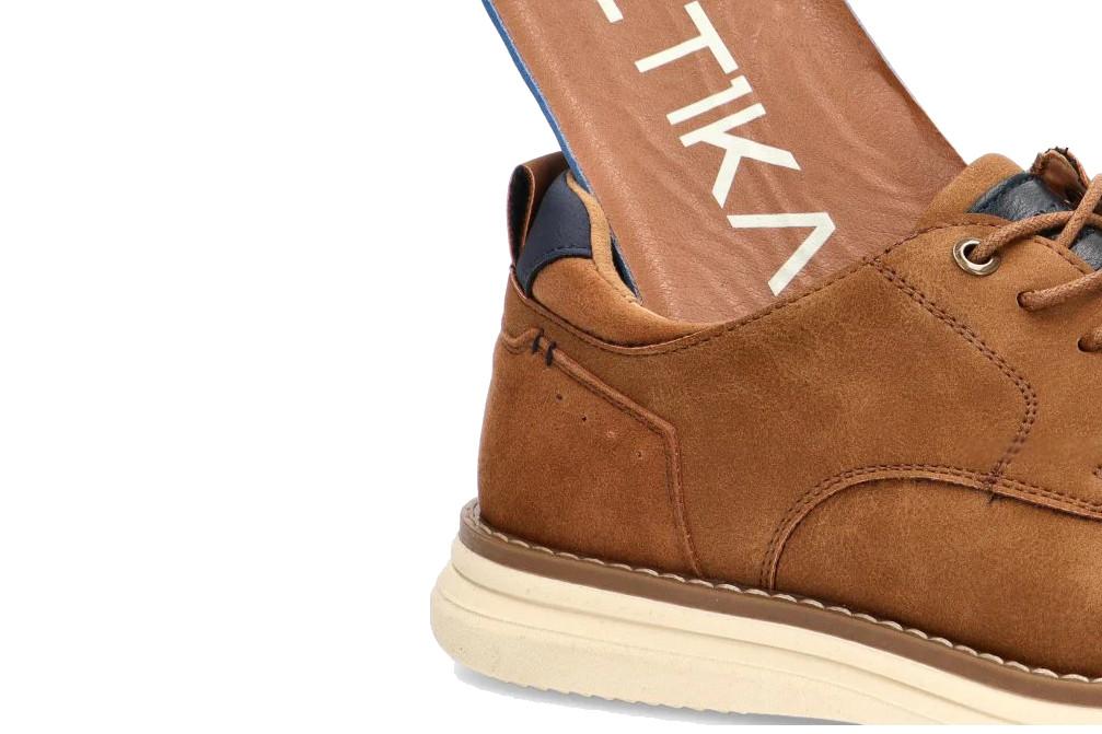 Zapato casual hombre ETIKA Tigani 60928 camel blucher cómodo con cordones